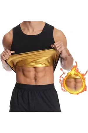 Golden Schwitzanzug abnehmen Weste Herren Sauna Tank Top Taille Trainer Schwitzweste goldfarben XL