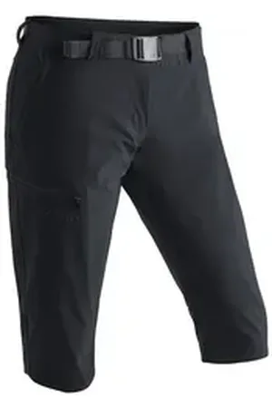 Maier Sports Caprihose Inara slim 3/4 Damen Wanderhose, atmungsaktive Outdoorhose, 3/4 Hose mit 3 Taschen schwarz 34