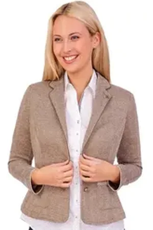 MARJO Trachtenjanker Trachtenblazer Damen - MARGIT - haselnuss melange 36