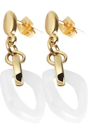 Just Watches Ohrring-Set Teuta Just Ohrstecker aus Keramik und Edelstahl in Weiß mit IP (Paar) goldfarben