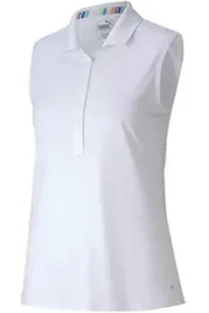 PUMA Poloshirt Golf Polo Gamer Sleeveless Weiß Damen L L