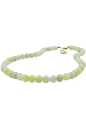 GALLAY Perlenkette 10mm Kunststoffperlen türkis-grün-weiß-gelb marmoriert mit Perle 50cm (1-tlg)