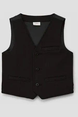 QS by s.Oliver Kurzweste Festliche Weste aus Jersey schwarz 104