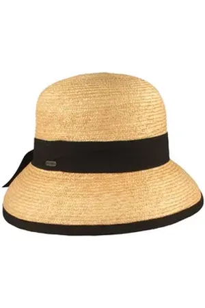McBURN Trachtenhut Modische Glocke aus 100% Stroh UPF 50+ beige|schwarz