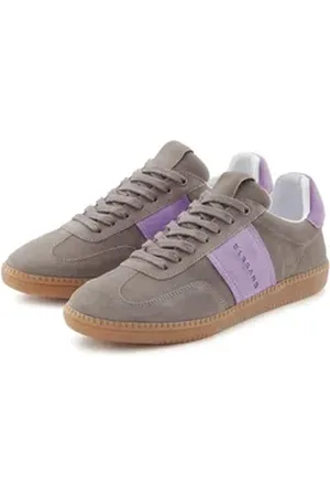 ELBSAND Freizeitschuh Sneaker Retro Sneaker,Lederschuh, Schnürhalbschuh, Halbschuh aus Leder Unisex grau 42 EU