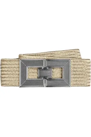 CASPAR Taillengürtel GU328 für Damen mit Stretch und stylischer Metallschließe beige 70 für Körperumfang 75-85 cm