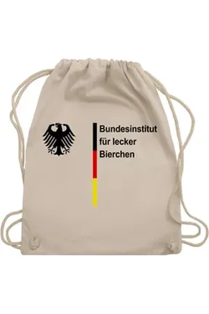 Shirtracer Turnbeutel Bundesinstitut für lecker Bierchen, Bier Saufen Sauf Malle Bierliebha, 2026 Fussball WM Fanartikel weiß