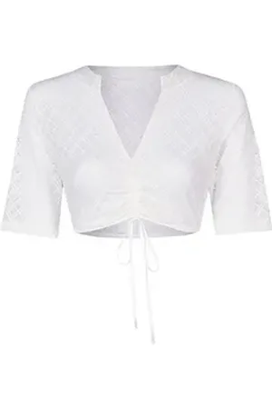Nina Von C. Dirndlbluse Dirndlbluse 1/2 Arm mit Raffung weiß 36