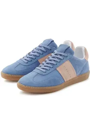 ELBSAND Freizeitschuh Sneaker Retro Sneaker,Lederschuh, Schnürhalbschuh, Halbschuh aus Leder Unisex blau 38 EU
