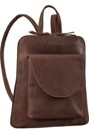STILORD Cityrucksack "Bernice" Eleganter Rucksack Damen Leder Tagesrucksack braun