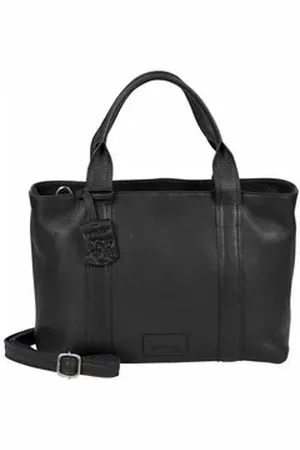 Burkely Schultertasche Handbag, aus echtem Leder schwarz