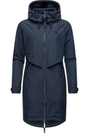 Ragwear Jerseymantel Frodik Wasserdichter oversized Damen Parka für die Übergangszeit blau XS (34)