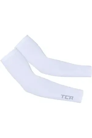 TCA Armstulpen Armärmel mit UPF 50+, Anti-Rutsch, All-Season Armwärmer für Männer (1-St) weiß S