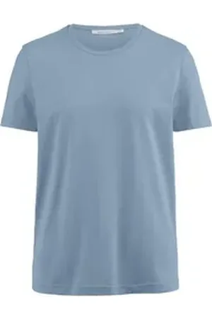 hessnatur T-Shirt Kurzarm aus reiner Bio-Baumwolle (1-tlg) blau 34