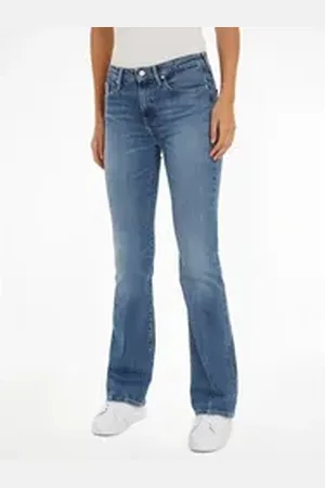 Tommy Hilfiger Bootcut-Jeans BOOTCUT RW BEA mit Leder-Badge blau 26