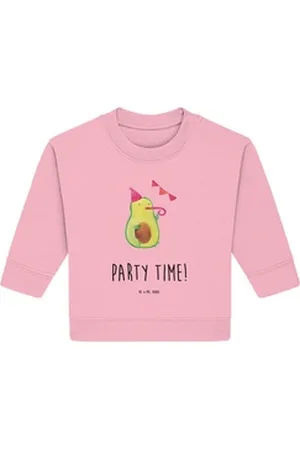 Mr. & Mrs. Panda Longpullover Avocado Party Zeit 12. - 18. Monat - Cotton Pink - Geschenk, Vegan, G (1-tlg) rosa 12. - 18. Monat