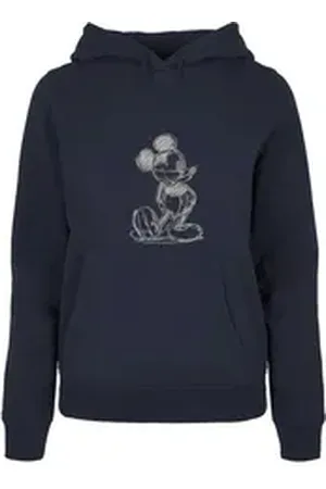 Absolute Cult Kapuzenpullover Damen Ladies Mickey Mouse - Sketch Kick Hoody (1-tlg) blau S