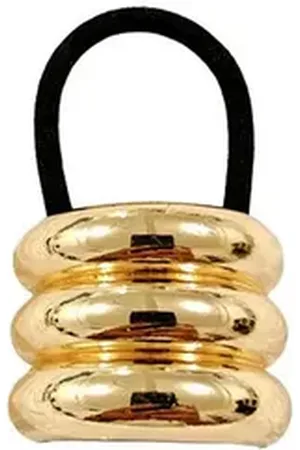 Karma Haargummi vers. Modelle Schwarz Gold Metall Damen Haarzopf Haarschmuck modern, Damenhaarschmuck, Damenhaargummi Damenhaarzopf goldfarben