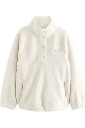 Self-Portrait Fleecepullover . Teddyfell-Jacke mit halbem Reißverschluss (1-tlg) beige XXXL