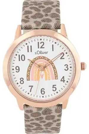 QS by s.Oliver Quarzuhr 2038607, Armbanduhr, Kinderuhr, Mädchenuhr, Schulanfang, Geschenkidee goldfarben