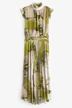 Next Partykleid Festliches, plissiertes Mesh-Midikleid (1-tlg) grün 46 (GB: 18)