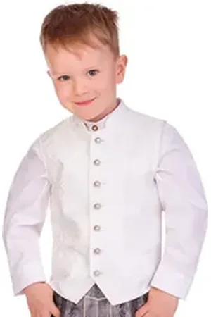 MARJO Trachtenjacke Kinderweste - ELIAS KIDS - offweiß 110/116