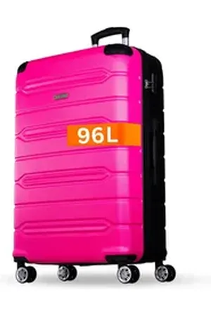 Nowi Hartschalen-Trolley Koffer Hartschalenkoffer mit Zahlenschloss & 8 Rollen Trolley, Zahlenschloss rosa 78 cm