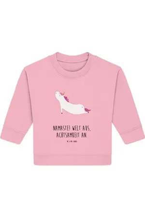 Mr. & Mrs. Panda Longpullover Einhorn Yoga 12. - 18. Monat - Cotton Pink - Geschenk, Unicorn, lusti (1-tlg) rosa 12. - 18. Monat