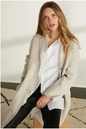 Oui Langjacke beige|braun 44