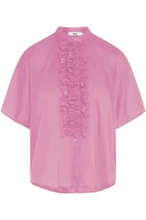 0039 Italy Kurzarmbluse Bluse DAISY aus Baumwolle rosa S