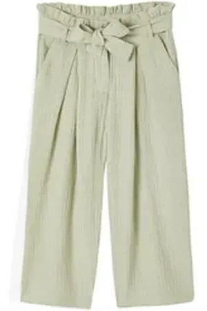 Vertbaudet 3/4-Hose Mädchen Paperbag-Hose, 7/8 grün 110