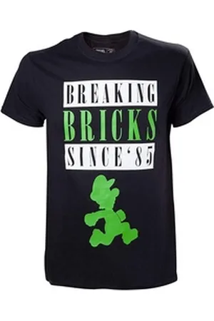 Super Mario T-Shirt T-Shirt breaking bricks since 1985 Erwachsene + Jugendliche Gr. S L XL schwarz S