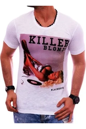 Blackrock T-Shirt Herren Shirt Urlaub Motiv kurzarm bedruckt Print Strasssteine weiß M