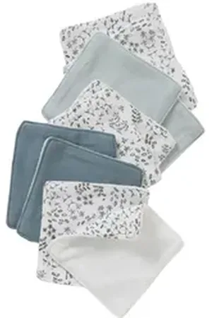 Vertbaudet Waschlappen 10er-Pack Baby Waschlappen mit Aufbewahrungsbeutel, 10er-Pack weiß