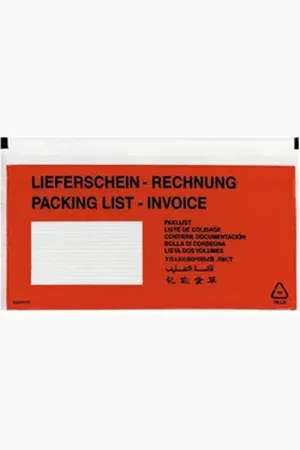 HERLITZ Versandtasche Dokumententasche DINlang haftklebend rot/schwarz mit Aufdruck rot|schwarz