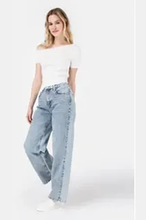 Colins Girlfriend-Jeans Regular Fit Damen-Jeans mit hoher Taille und weitem Bein 26-32
