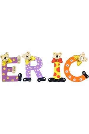 Playshoes Deko-Buchstaben (Set, 4 St), Kinder Holz-Buchstaben Namen-Set "ERIC" in bunten Farben bunt