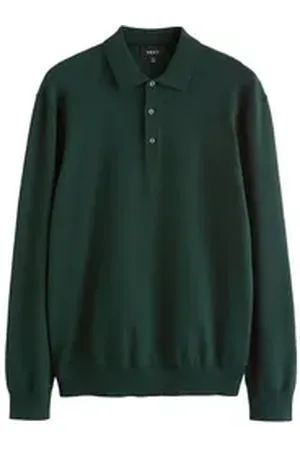 Next Langarm-Poloshirt Langärmeliges Regular Fit Poloshirt aus Strick (1-tlg) grün XXXL (Normalgröße)