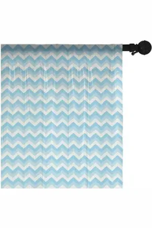 Abakuhaus Gardine schiere Drapierung für Hochzeit Party 2 Panels, Antiquität Sealife Aqua-Zickzack blau 274 cm x 135 cm