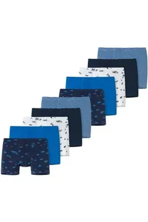 Schiesser Retro Boxer 10er Pack Kids Boys 95/5 Organic Cotton (Spar-Set, 10-St) Retro Short / Pant - Baumwolle - ohne Eingriff blau 140