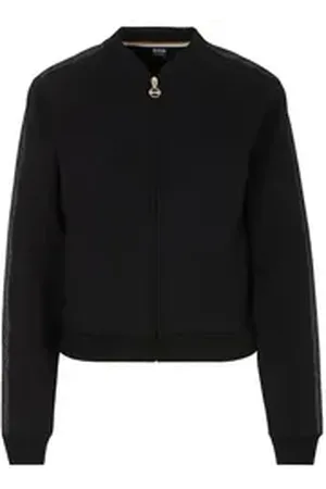 HUGO BOSS Sweatjacke Cosmo_Zip Jac mit Label schwarz L
