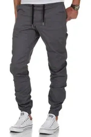amaci Chinohose NEW JERSEY Basic Jogger-Chino Herren Stretch Jogger Basic Chino Jeans Hose Cargo grau W40