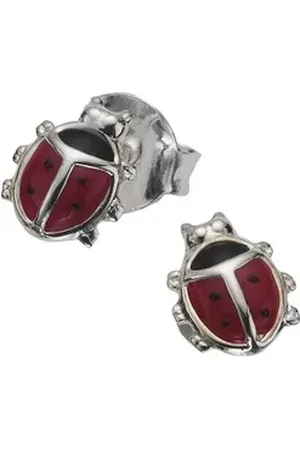 Firetti Paar Ohrstecker Schmuck Geschenk Silber 925 Ohrschmuck Marienkäfer rot|schwarz|silberfarben