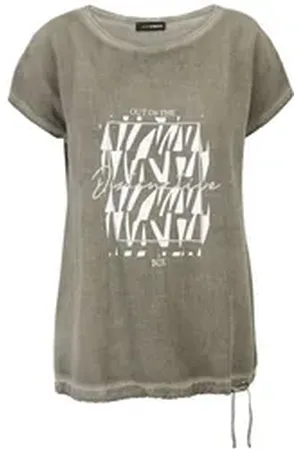 Doris Streich Print-Shirt (1-tlg) mit Plättchen-Motiv braun 46