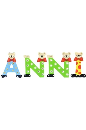 Playshoes Deko-Buchstaben (Set, 4 St), Kinder Holz-Buchstaben Namen-Set "ANNI" in bunten Farben bunt