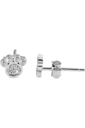 Akzent Ohrring-Set Dorina Echt Silber Ohrstecker, Pfoten mit Zirkoniabesatz, (Paar), Mädchen Ohrring silberfarben