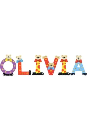 Playshoes Deko-Buchstaben (Set, 6 St), Kinder Holz-Buchstaben Namen-Set "OLIVIA" in bunten Farben bunt