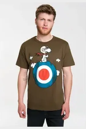 LOGOSHIRT T-Shirt Peanuts - Snoopy Pilot mit lizenziertem Print grün 5XL