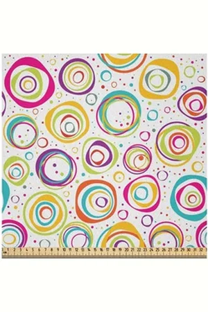 Abakuhaus Stoff DIY Bastler Stoff für Dekorationszwecke, Geometrisch Kinder-Spirale und Punkte 230 cm x 1000 cm