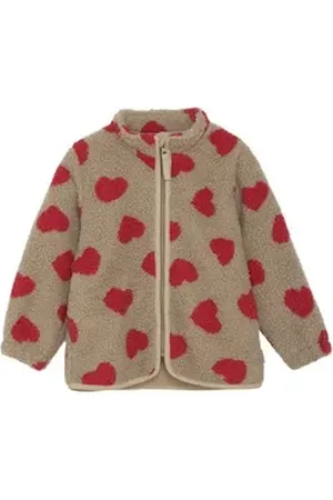 CeLaVi Plüschjacke CETeddy Fleece Jacket niedliche Fleecejacke mit Herzen rot 110